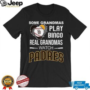 Real Grandmas Watch San Diego Padres Baseball Diamond Heart Shirt