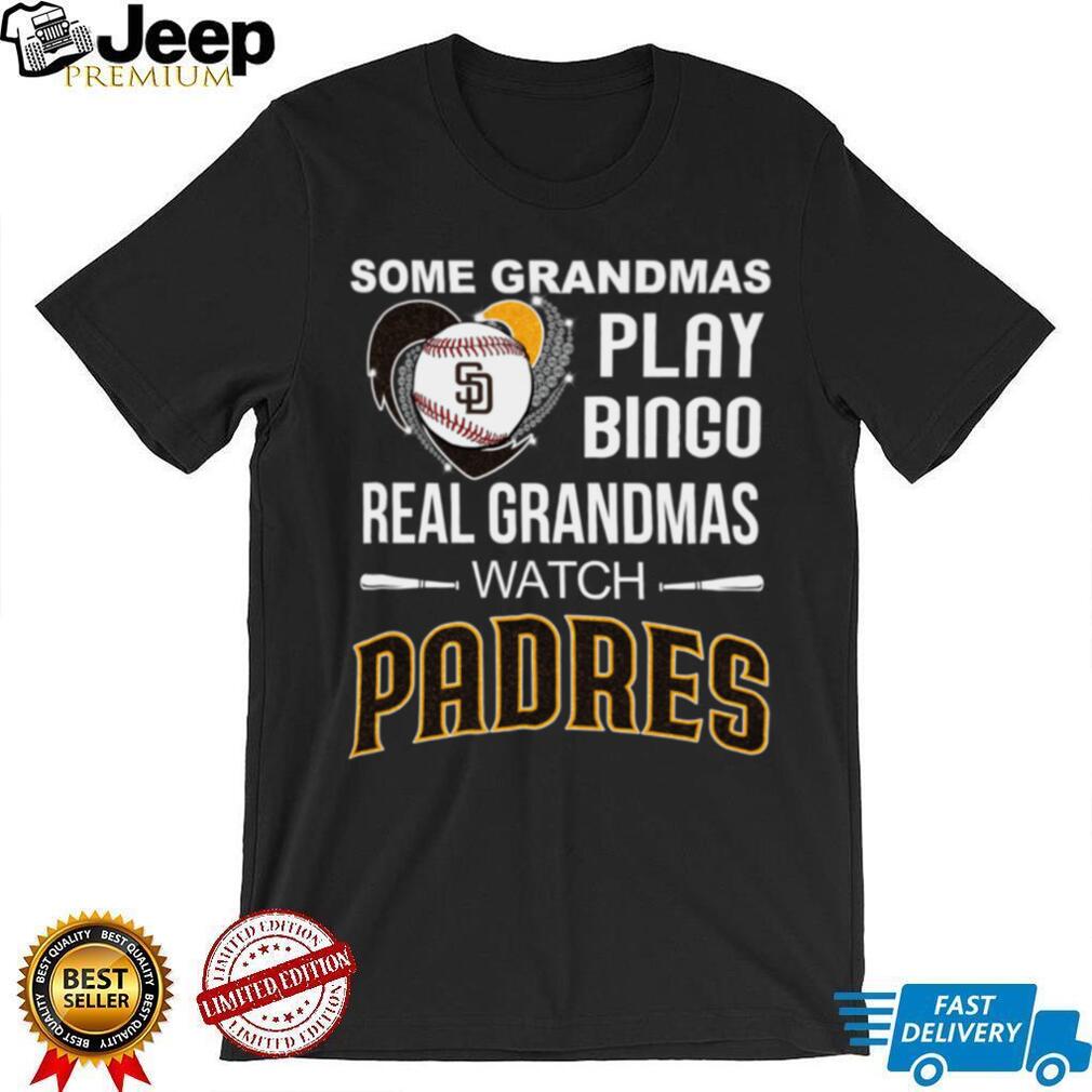 Real Grandmas Watch San Diego Padres Baseball Diamond Heart Shirt Real Grandmas Watch San Diego Padres Baseball Diamond Heart Shirt