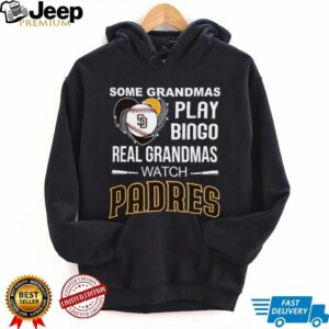 Real Grandmas Watch San Diego Padres Baseball Diamond Heart Shirt