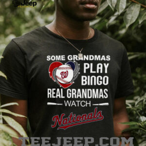 Real Grandmas Watch Washington Nationals Baseball Diamond Heart Shirt
