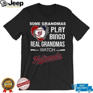 Real Grandmas Watch Washington Nationals Baseball Diamond Heart Shirt