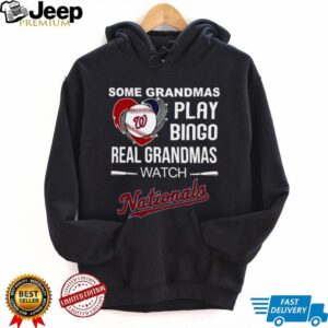 Real Grandmas Watch Washington Nationals Baseball Diamond Heart Shirt