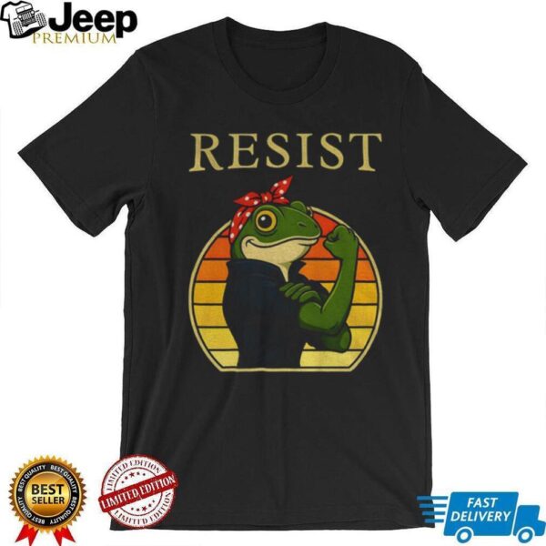 Resist Frog Portland Rosie the Riveter Funny Political shirt