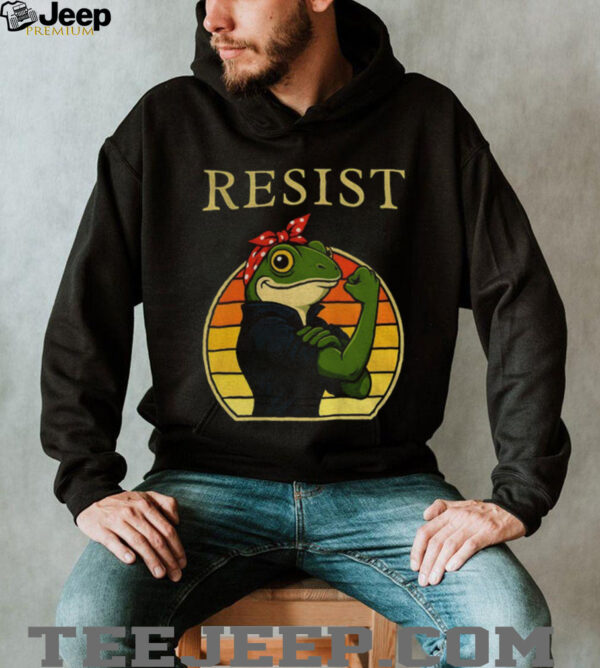 Resist Frog Portland Rosie the Riveter Funny Political shirt