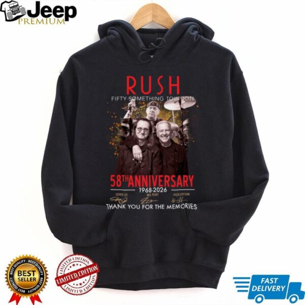Rush Fifty Something Tour 2025 Celebrating 58th Anniversary Since 1968 T Shirt