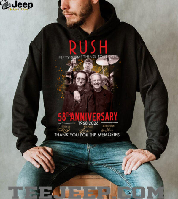 Rush Fifty Something Tour 2025 Celebrating 58th Anniversary Since 1968 T Shirt