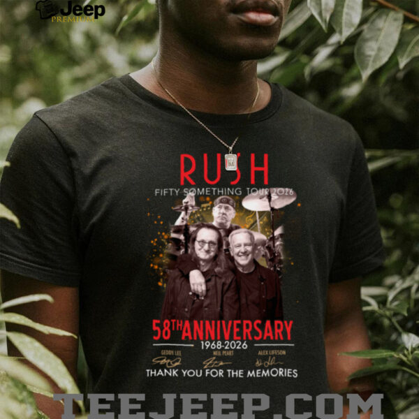 Rush Fifty Something Tour 2025 Celebrating 58th Anniversary Since 1968 T Shirt