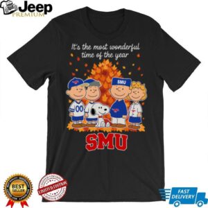 SMU Mustangs x Peanuts Fall T Shirt It’s the Most Wonderful Time of the Year