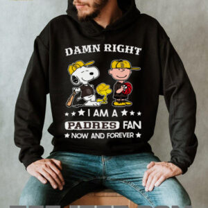 San Diego Padres Baseball Snoopy Woodstock Charlie Brown Damn Right Now And Forever T Shirt