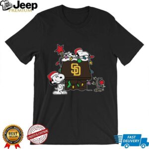 San Diego Padres Christmas Snoopy Doghouse T Shirt