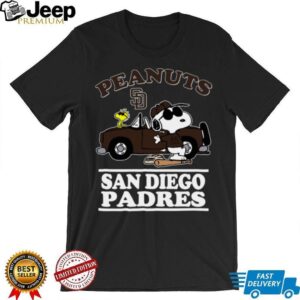 San Diego Padres Snoopy Peanuts Car Baseball T Shirt
