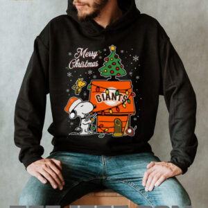 San Francisco Giants Merry Christmas Snoopy Baby T Shirt Holiday Baseball Tee