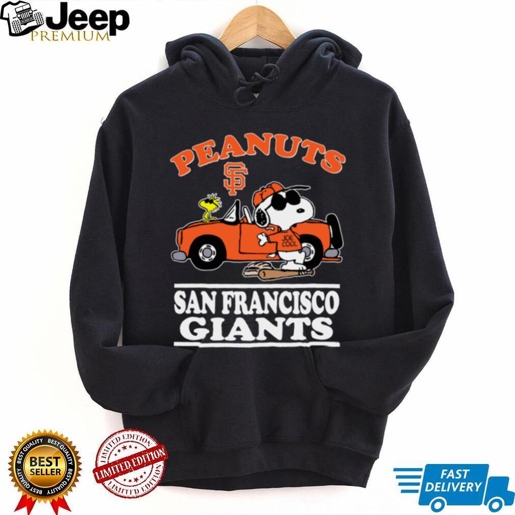 San Francisco Giants Snoopy Peanuts Car Baseball T Shirt San Francisco Giants Snoopy Peanuts Car Baseball T Shirt