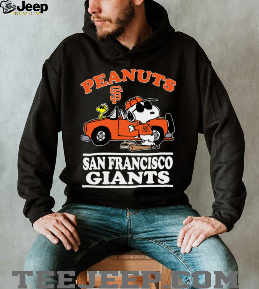 San Francisco Giants Snoopy Peanuts Car Baseball T Shirt San Francisco Giants Snoopy Peanuts Car Baseball T Shirt