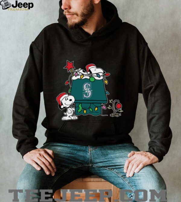 Seattle Mariners Christmas Snoopy Doghouse T Shirt