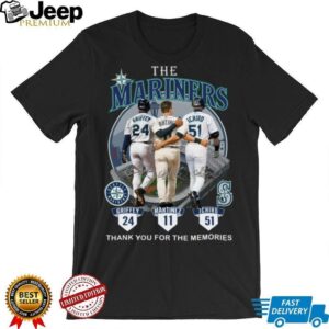 Seattle Mariners Griffey Martinez Ichiro Thank You For The Memories T Shirt