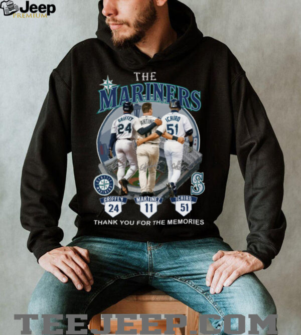 Seattle Mariners Griffey Martinez Ichiro Thank You For The Memories T Shirt