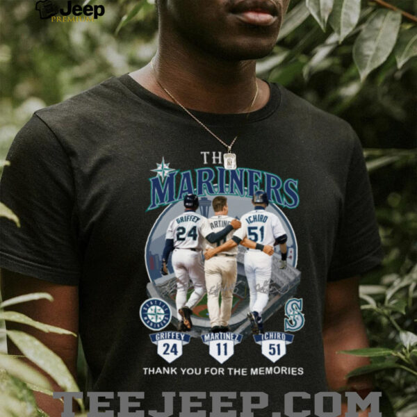 Seattle Mariners Griffey Martinez Ichiro Thank You For The Memories T Shirt