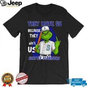 Seattle Mariners Grinch T Shirt They Hate Us Because They Ain’t Us Funny Christmas Tee