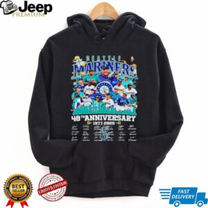 Seattle Mariners baseball 48th Anniversary 1977 2025 Team signature shirt