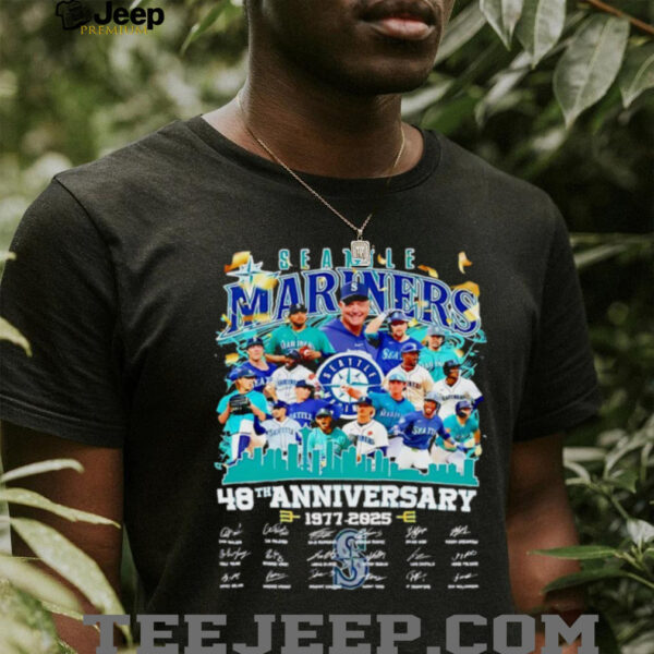 Seattle Mariners baseball 48th Anniversary 1977 2025 Team signature shirt
