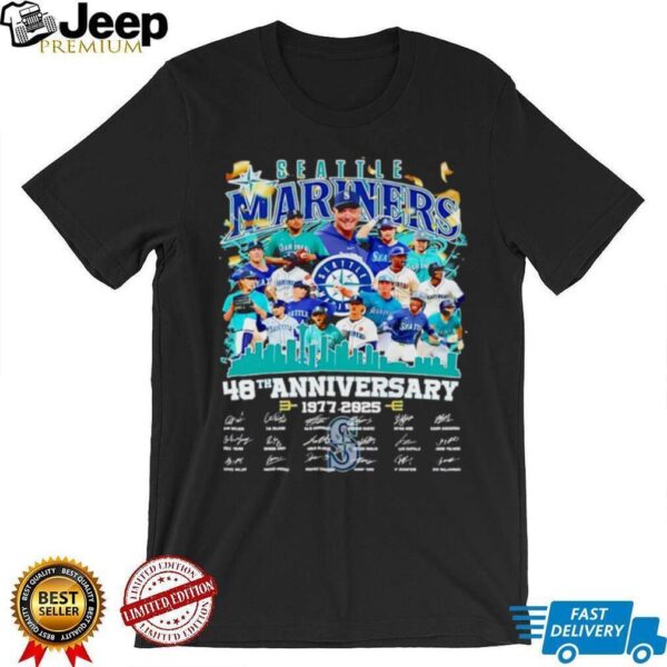 Seattle Mariners baseball 48th Anniversary 1977 2025 Team signature shirt