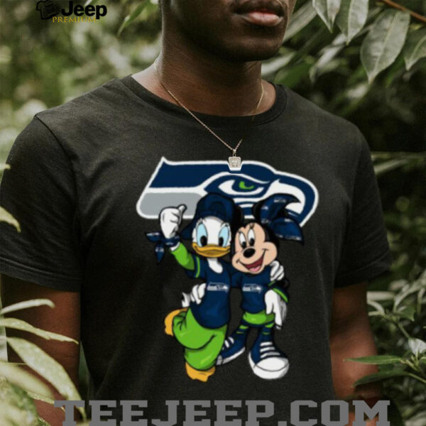 Seattle Seahawks Mickey Mouse and Donald Duck T Shirt