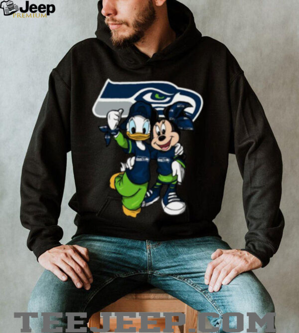 Seattle Seahawks Mickey Mouse and Donald Duck T Shirt