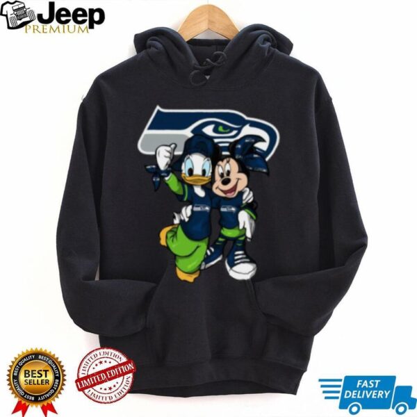 Seattle Seahawks Mickey Mouse and Donald Duck T Shirt