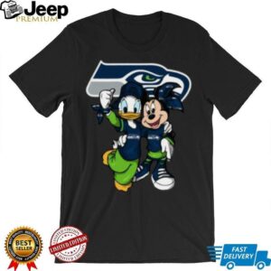Seattle Seahawks Mickey Mouse and Donald Duck T Shirt