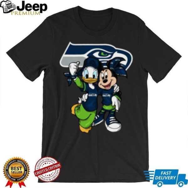 Seattle Seahawks Mickey Mouse and Donald Duck T Shirt