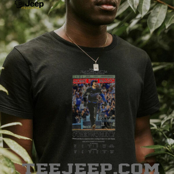 Shohei Ohtani 2025 NLCS Dodgers Newspaper Home Run magic shirt