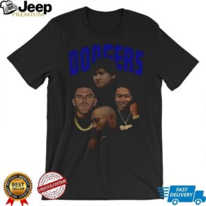 Shohei Ohtani Yoshinobu Yamamoto Freddie Freeman and Mookie Betts big face LA Dodgers MLB Baseball shirt
