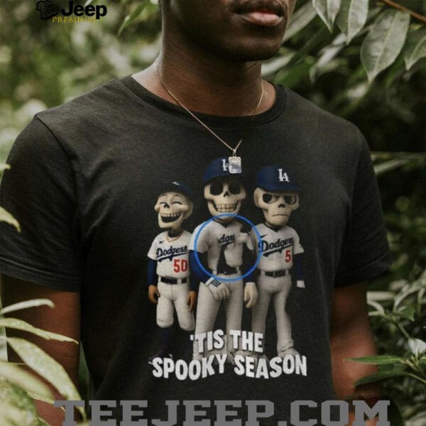 Skeleton Spooky Season Los Angeles Dodgers ‘Tis The Spooky Season Halloween Baseball shirt