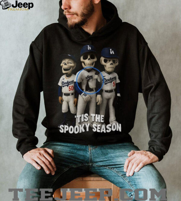 Skeleton Spooky Season Los Angeles Dodgers ‘Tis The Spooky Season Halloween Baseball shirt