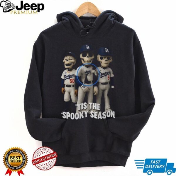 Skeleton Spooky Season Los Angeles Dodgers ‘Tis The Spooky Season Halloween Baseball shirt