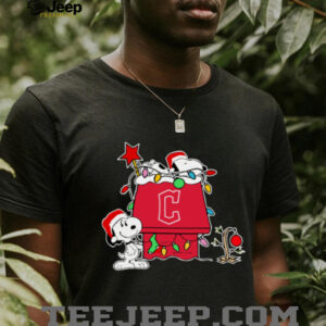 Snoopy Cleveland Guardians Holiday Shirt Christmas 2025 Baseball Fan Tee