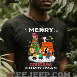 Snoopy Houston Cougars Christmas Shirt Funny Holiday Football T Shirt