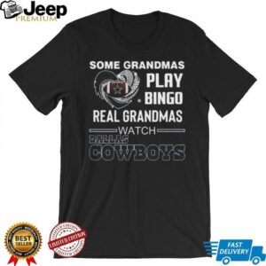 Some Grandmas Play Bingo Real Grandmas Watch Dallas Cowboys Diamond Heart 2025 T shirt