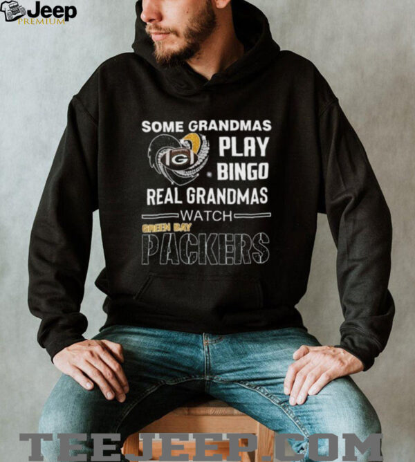 Some Grandmas Play Bingo Real Grandmas Watch Green Bay Packers Diamond Heart 2025 T shirt