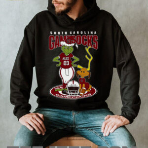 South Carolina Gamecocks Grinch and Dog Tee – Custom Name NCAA Football Shirt – Funny Holiday Gift & Game Day Fan Outfit
