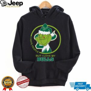 South Florida Bulls Grinch Christmas T Shirt Hates People But Loves Football