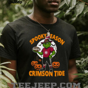 Spooky Season Alabama Crimson Tide Shirt – Custom Name NCAA Football Tee – Grinch Halloween Gift for Fans