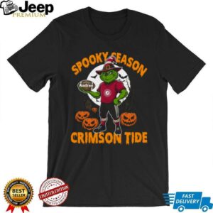 Spooky Season Alabama Crimson Tide Shirt – Custom Name NCAA Football Tee – Grinch Halloween Gift for Fans