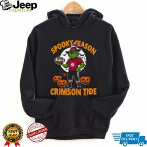 Spooky Season Alabama Crimson Tide Shirt – Custom Name NCAA Football Tee – Grinch Halloween Gift for Fans