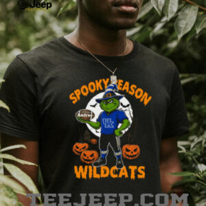 Spooky Season Kentucky Wildcats Shirt – Grinch NCAA Football Tee – Custom Name Personalized Halloween Gift