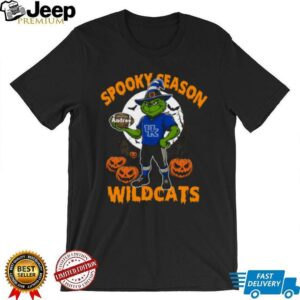 Spooky Season Kentucky Wildcats Shirt – Grinch NCAA Football Tee – Custom Name Personalized Halloween Gift