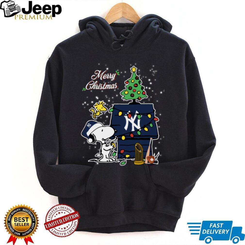 New York Yankees Merry Christmas With Snoopy Baby T Shirt New York Yankees Merry Christmas With Snoopy Baby T Shirt