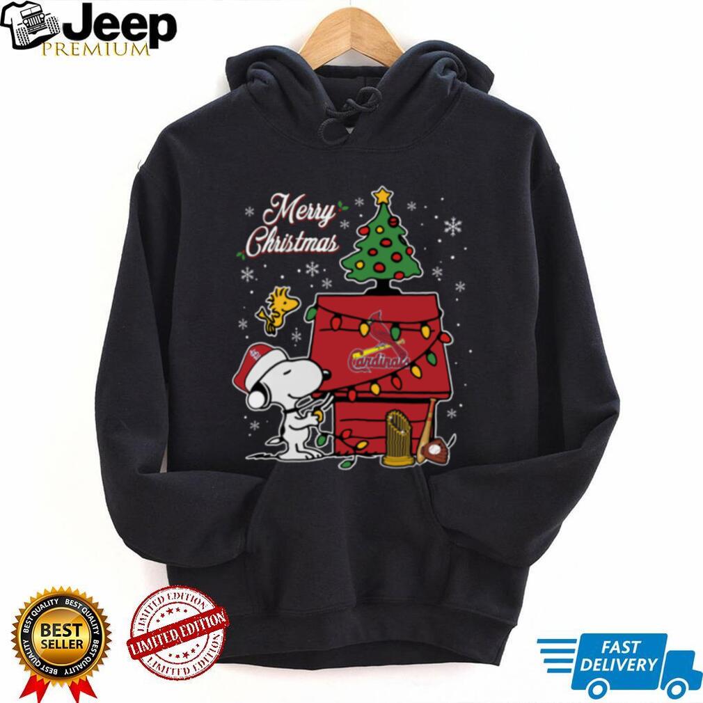 St Louis Cardinals Merry Christmas Snoopy Baby T Shirt Holiday Baseball Tee St Louis Cardinals Merry Christmas Snoopy Baby T Shirt Holiday Baseball Tee