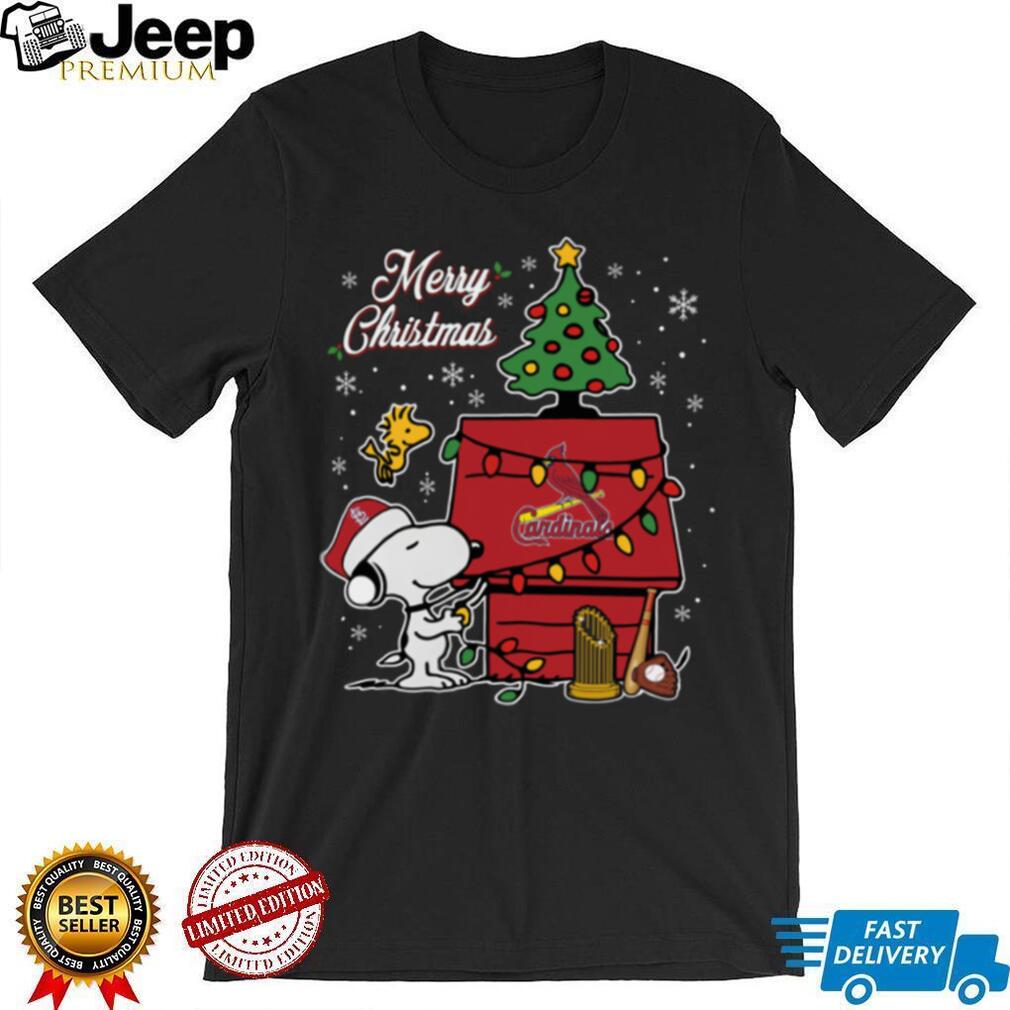 St Louis Cardinals Merry Christmas Snoopy Baby T Shirt Holiday Baseball Tee St Louis Cardinals Merry Christmas Snoopy Baby T Shirt Holiday Baseball Tee